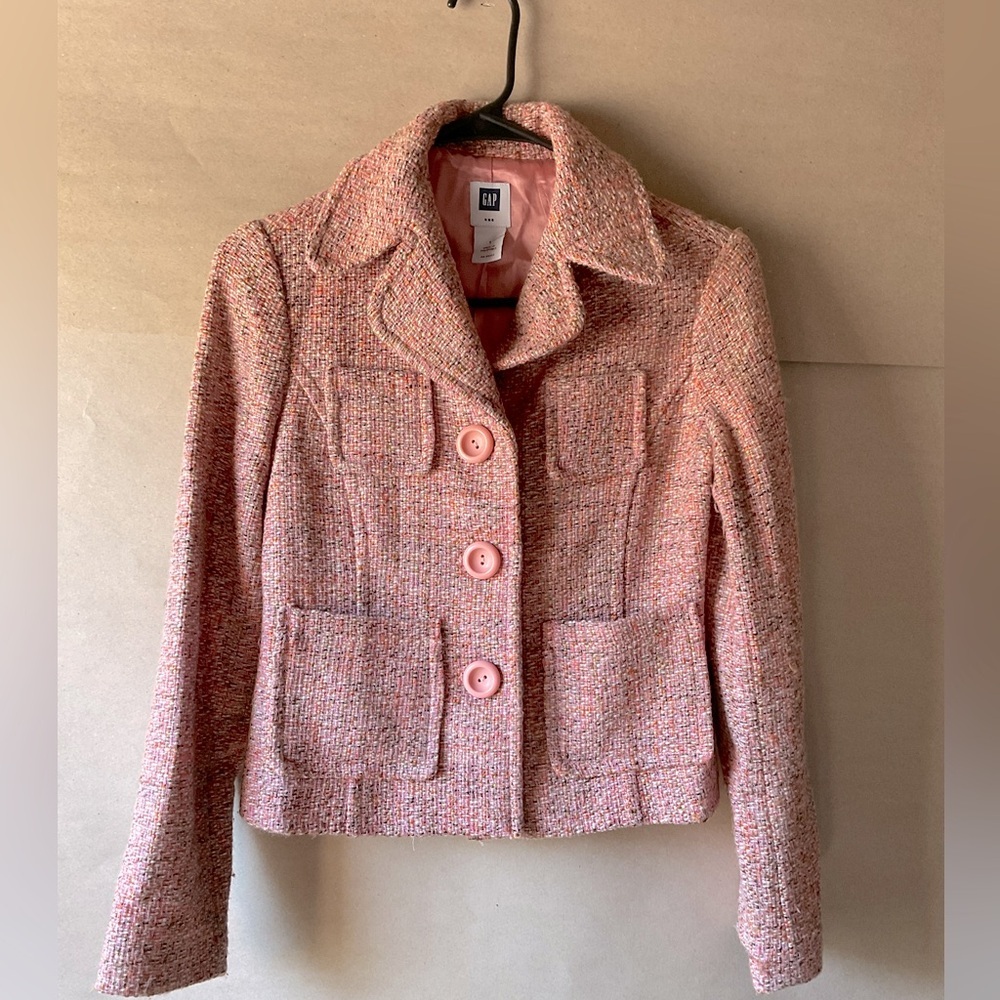 GAP Pink Tweed Blazer. Size 1